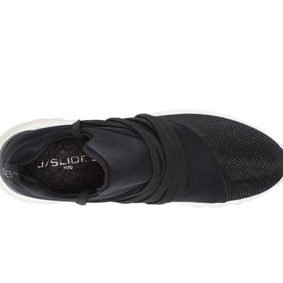 JSlides MORROW Sneaker Black Glitter Lace Up - Picture 5 of 7